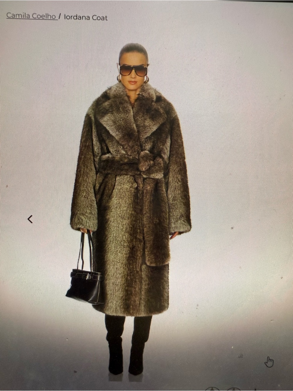 Faux Fur Coat - Charcoal Multi - Picture 5 of 5